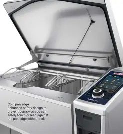 Rational iVario with lid open and frying baskets